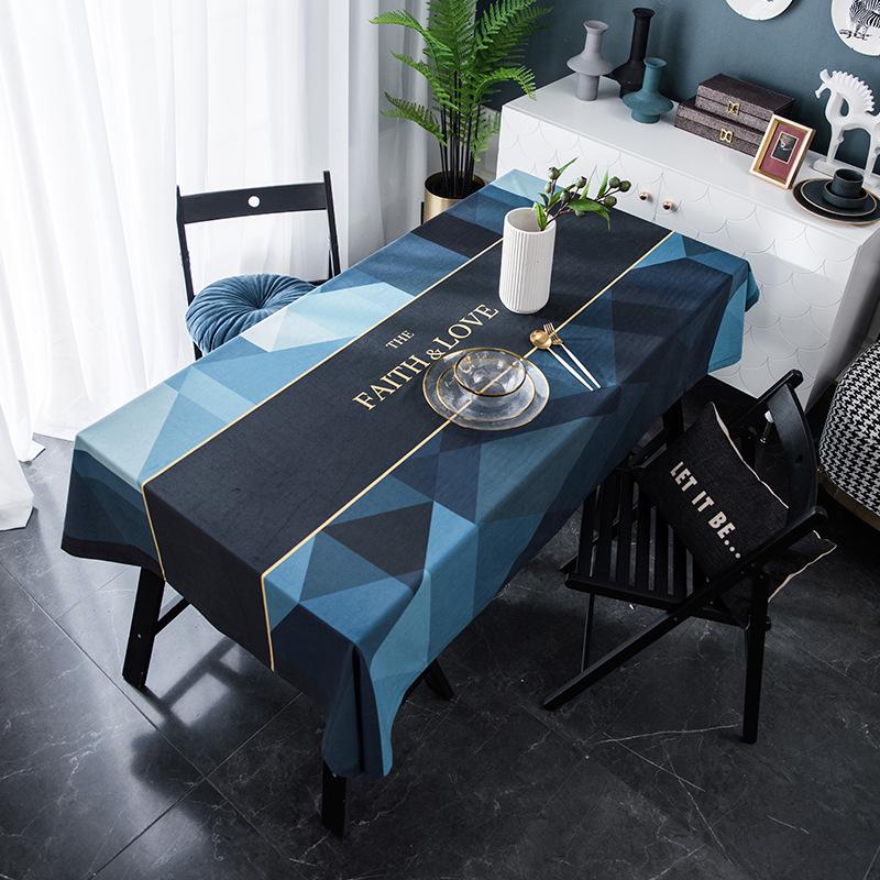 American Light Luxury Flannel Digital Printing Geometric Line Coffee Table Tablecloth Table Cloth