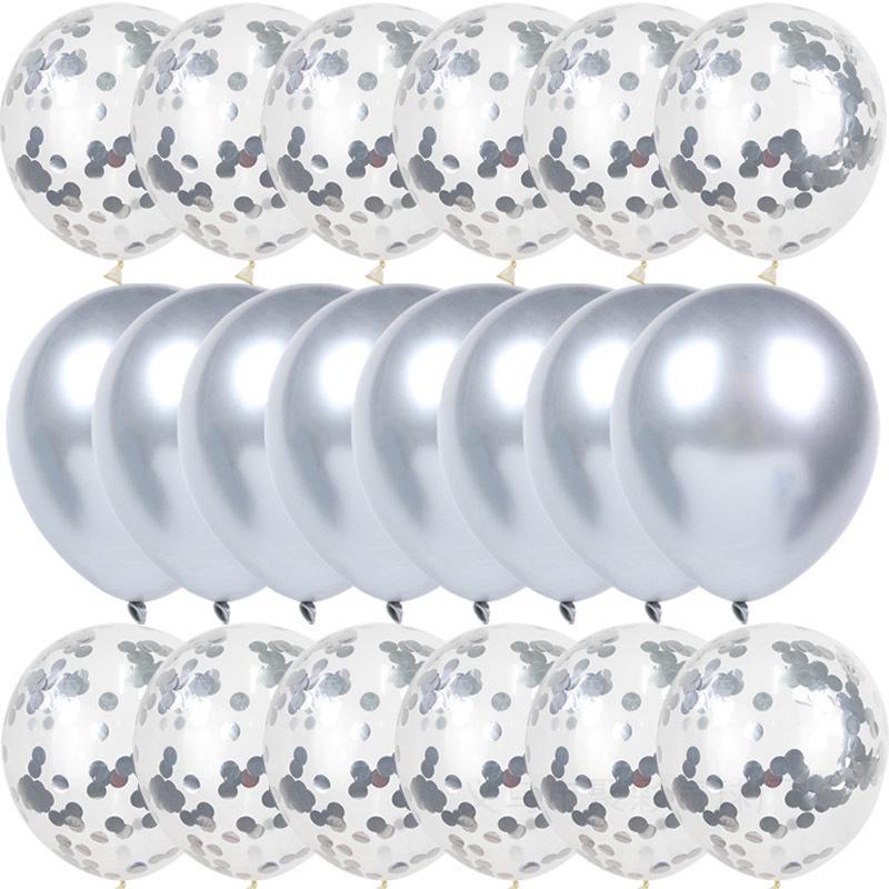 Sequin Metal and Latex Balloon Set for Birthday Party Decorations