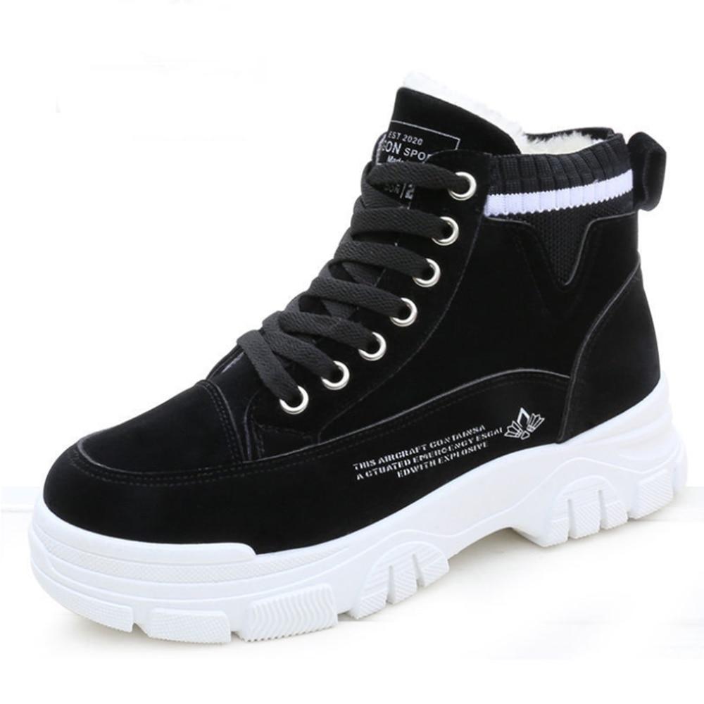 Winter Women 'S Shoes Plus Velvet Thick Warm Cotton Shoes Heel Thick Bottom New Student High Top Shoes Women 'S Shoes Snow Boots