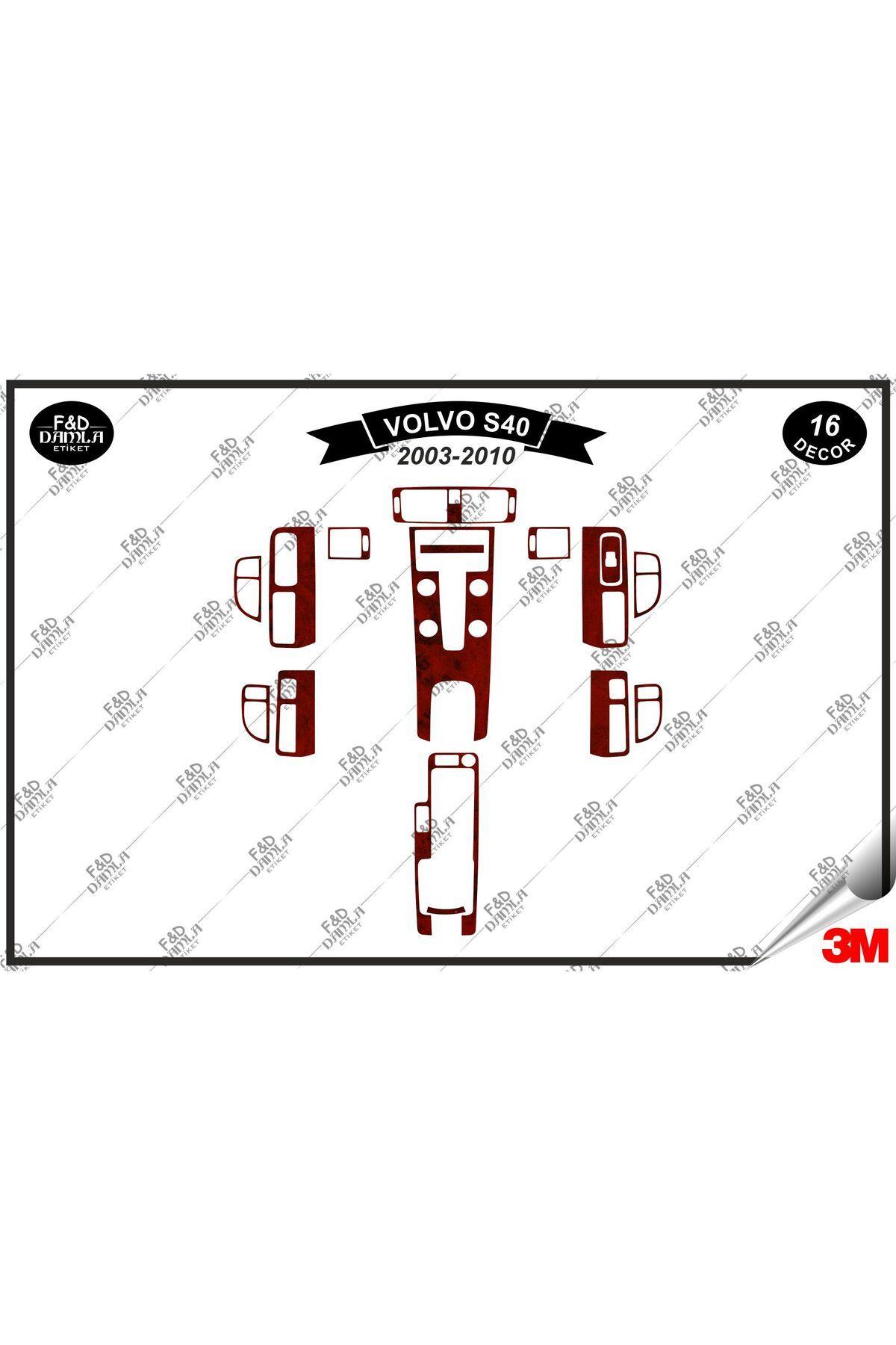 

Volvo S40 (2003-2010) Torpido Konsol Trim Göğüs Maun Kaplama Set 16 Parça Maun