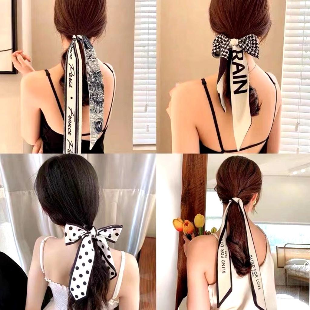 

Шелковый шарф, повязка для волос, резинка для волос, галстук-бабочка, головной убор, лента, простая универсальная повязка на голову, повязка для волос