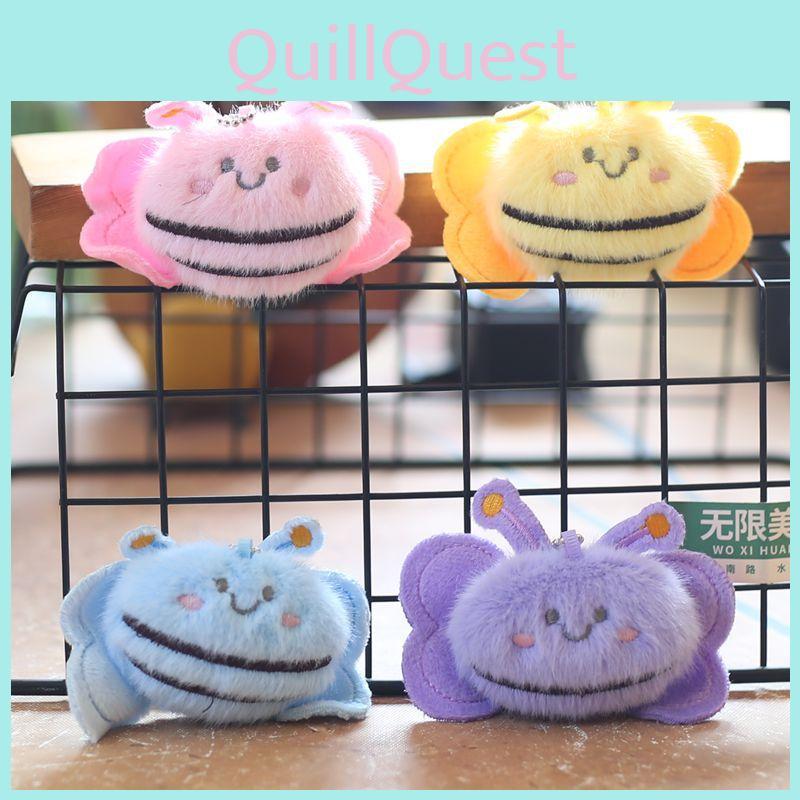 Mini Cute Bee Plush Keychain Stuffed Animal Toy With Pp Cotton For Kids Bag Charm Decoration