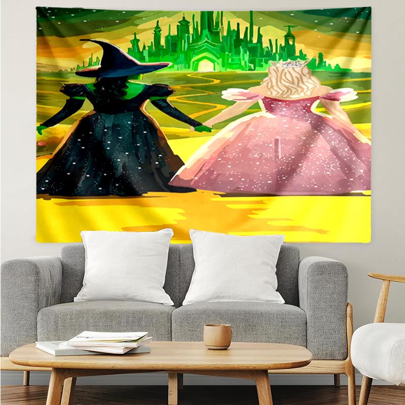 Wicked Print Tapestry, Backdrop, Easy Setup, Ideal for Bedroom, Office & Living Room, with Aesthetic Wall Hanging Decor.