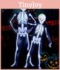 Unisex Parent-child Skeleton Man Costume Jumpsuit With Spooky Mask For Halloween Fun