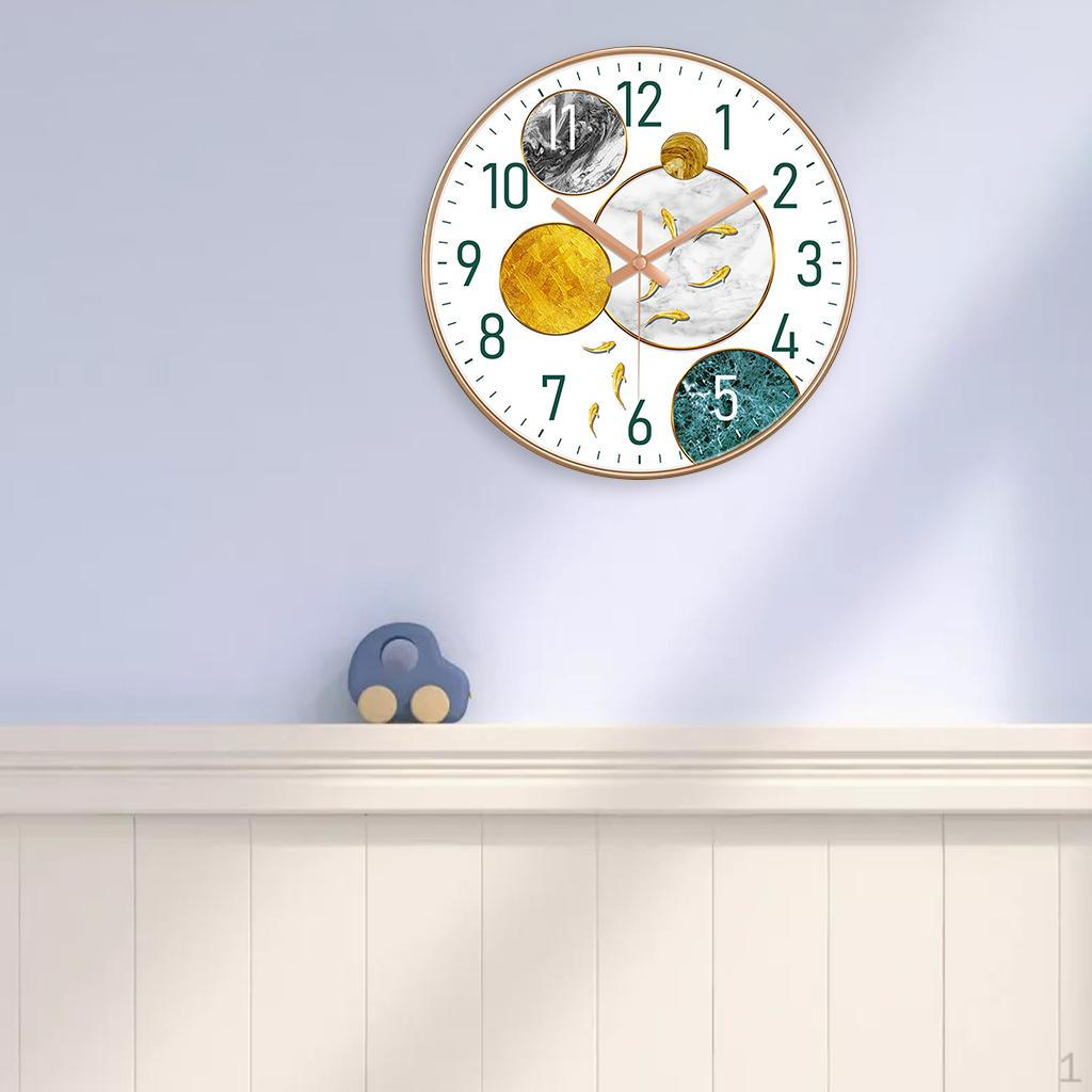 

Non Ticking Sweep Battery Operated Round Wall Clock 12 Inches Modern Decorative for kitchen White 2