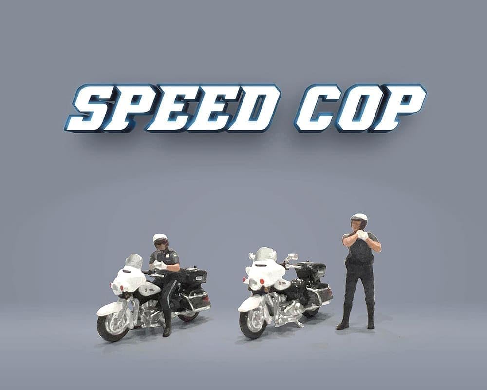 American Diorama Scale Figure Speed Cop Police Motorcycles 1/64 [Used]