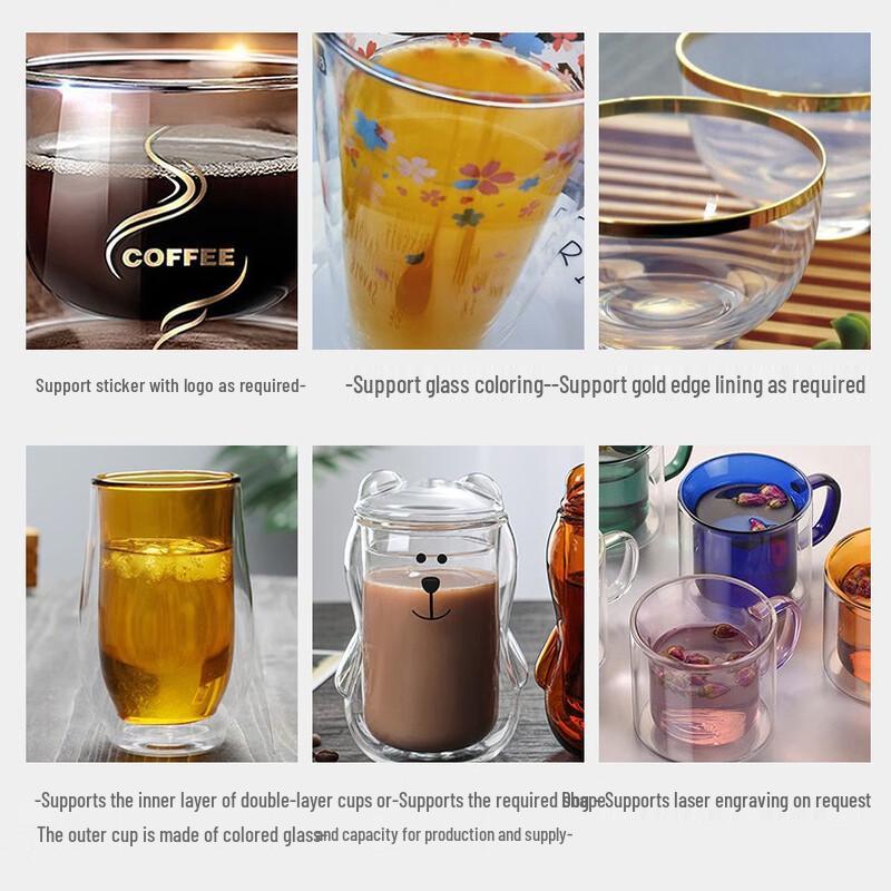 350ml Double-Walled Heat-Resistant Glass Mug