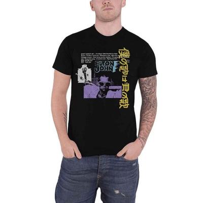 Elton John Unisex-Erwachsene japanisches Single-Baumwoll-T-Shirt