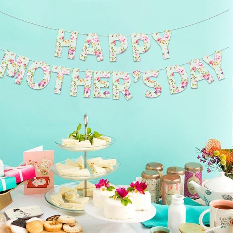 Happy Mother's Day Flag Mothers Day Party Decoration Bunting for Women Happy Mother's Day Celebration Flag Supplies
