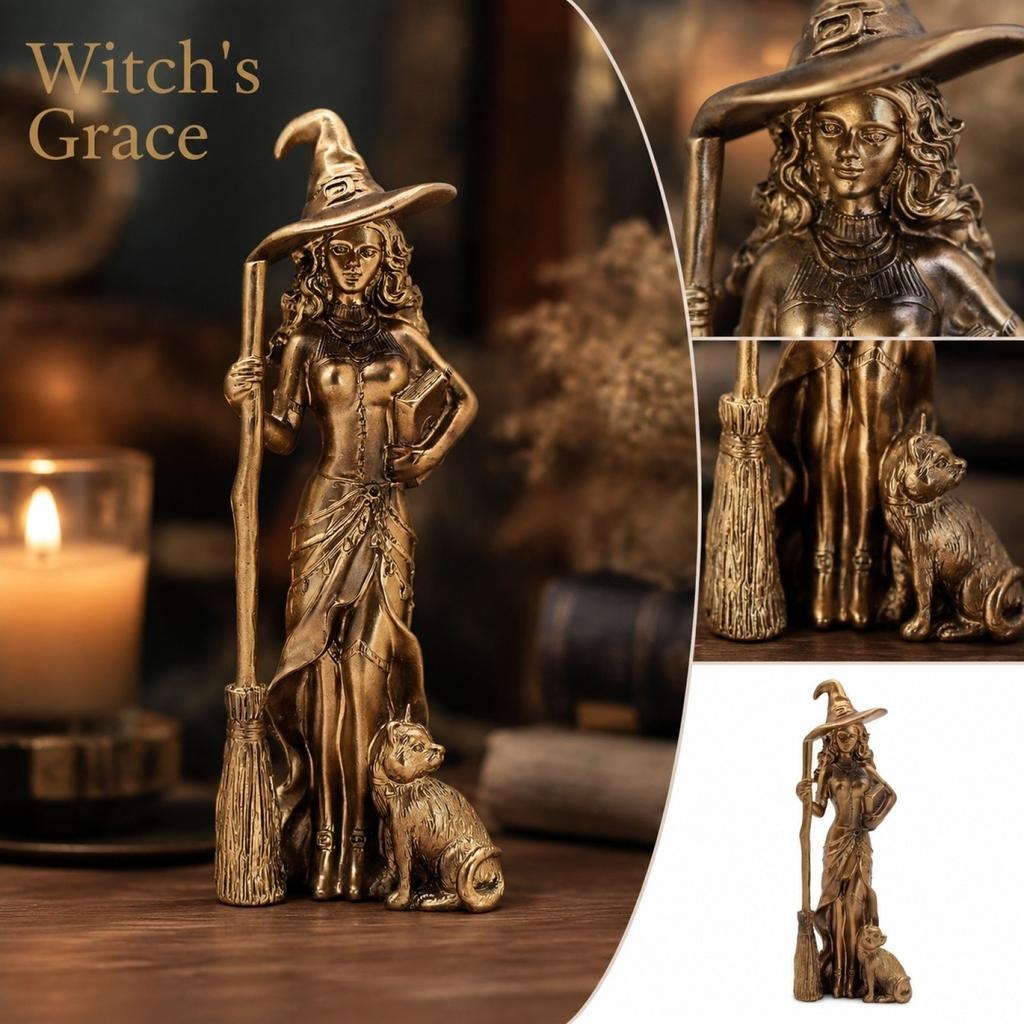 Figura de Bruja Vintage de Halloween, Adorno Decorativo de Mesa para Decoración del Hogar