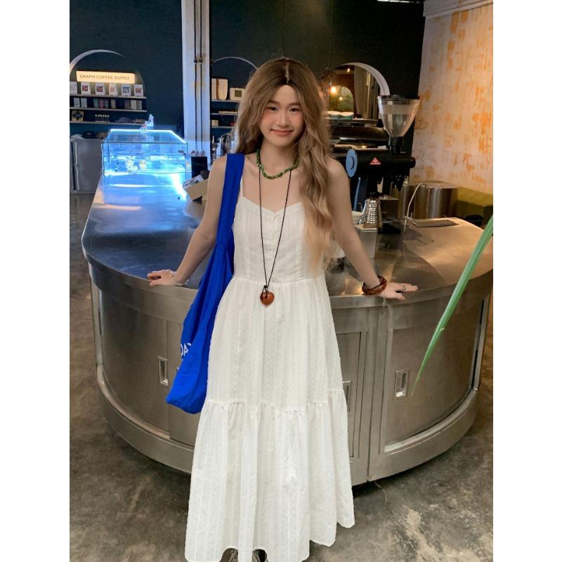 

Женское темпераментное платье в стиле французского морского праздника с узким вырезом на шее, нежное платье до щиколотки M белый