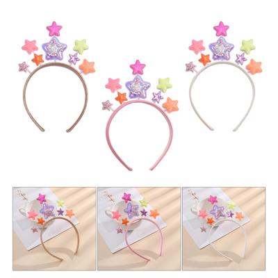 Adult Shinning Sequins Glitter Powder Star Shape Headband Children Day Party Festival Hair Hoop for Couple Headpiece