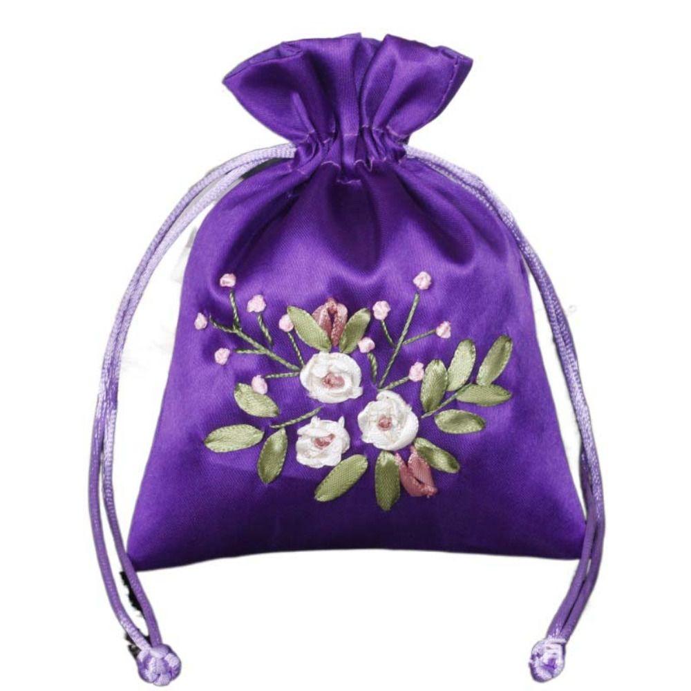 Candy Bag Embroidery Flower Drawstring Bag Perfume Spice Bag Cloth Storage Bag  Ladies