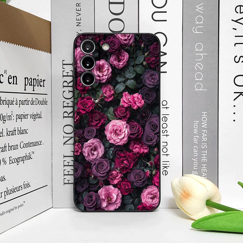Stilvolle Schwarze Rose Tief Lila Blume Handyhülle für Huawei Nova 13 12 11 Pro 10 SE Mate 40 50 Pro Plus P60 P50 P40 Weiche Hüllen