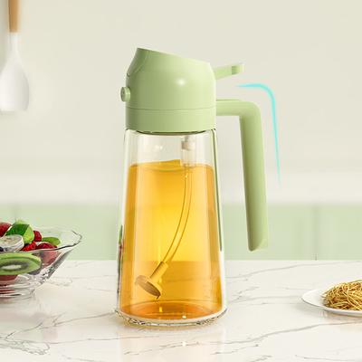 Spray and Pour 2-in-1 Oil Bottle Household Glass Spray Bottle Liquid Seasoning Bottle Suitable for Home Kitchen Cooking