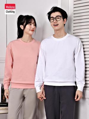 Unisex Heavyweight Pure Cotton Crewneck Sweatshirt, American Casual Pullover, Long-Sleeved for Spring/Autumn.