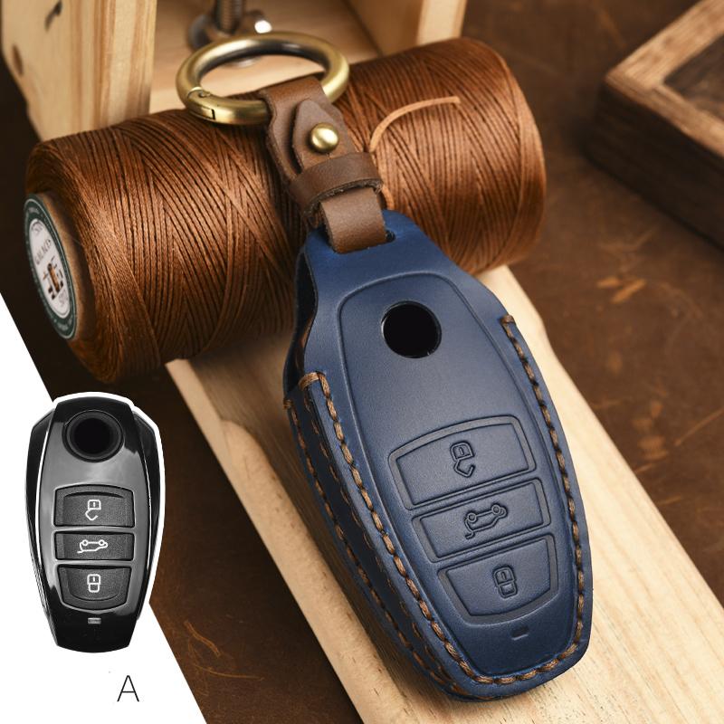Kožený kryt pouzdra na klíče od auta pro Volkswagen VW Touareg 2021 3 tlačítka Smart New Key Protect Příslušenství Shell
