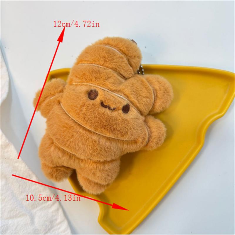 1/2 Pcs Creative Cute Ginger Plush Doll Toys Keychain Pendant Bag Hanging Decoration Backpack Charm Birthday Gift Couple Keyring