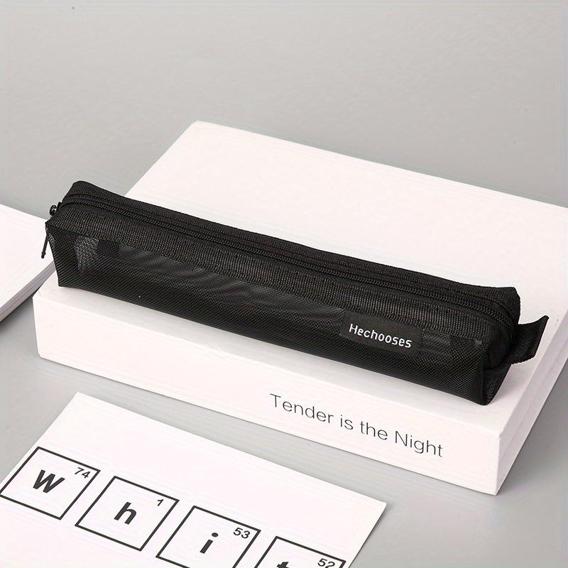 

Минималистичный прозрачный сетчатый пенал - Портативный, компактный органайзер для студентов и экзаменов, 8,89 см x 6,99 см x 1,27 см, белый с застежкой-молнией