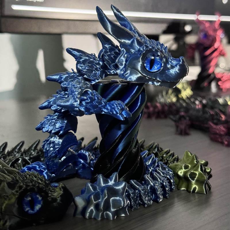 New 3D Printing Figurines Magic Dragon Movable Joint Fidget Toy Rotatable Articulated Dragon Ornament Decompression Gift Kid