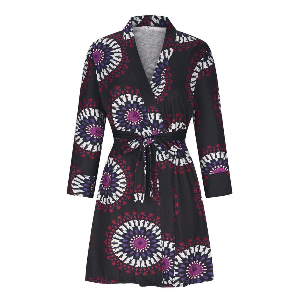 Soft Cotton Women's Kimono Robe - Bathrobe & Loungewear Sleepwear