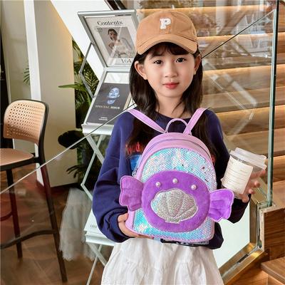 School BagsNew PU Sequined Small  Cute Oxygen Wings Backpack Girl Small Class Snack Backpack