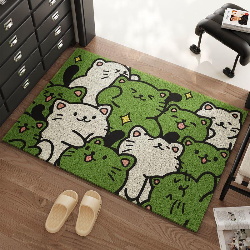 Internet Celebrities Cat Door Mat Thickened Door Door Non-slip Foot Mat Entrance Porch Silk Ring Dust Resistant Dirt Mat Carpet