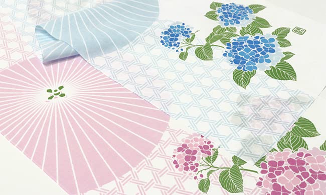 Anbo Dyeing Hand Towel and Hydrangea In Authentic Dyed Cotton Made In 35cm X 100cm "Umbrella Pink" 100% Tokuoka, Japan,