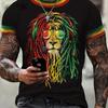 Attraktives Löwendruck 3D-Muster Gedrucktes Herren O-Ausschnitt Kurzarm Lässiges Mode Streetwear Herren Große Größe T-Shirt Sport T-Shirt