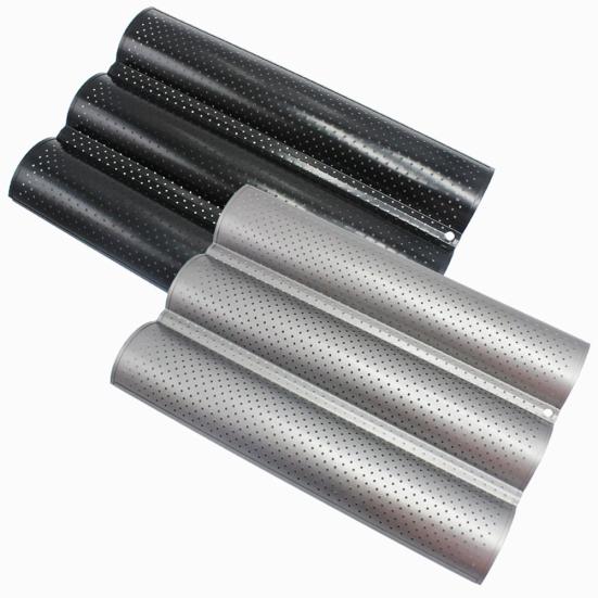 2/3/4 Yuvalı Kabuklu Delikli Yapışmaz Baget Fransız Ekmeği Pişirme Tepsisi Tava Aracı