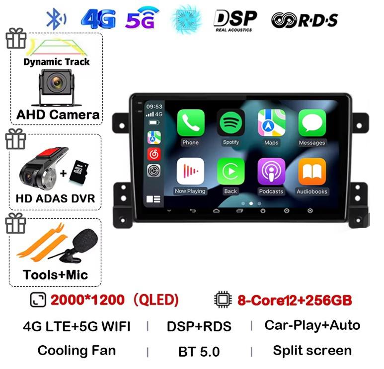 Android 14 Carplay Auto 4G+WiFi DSP For Suzuki Grand Vitara 2005-2015 Car Radio Multimedia Video Player GPS Head Unit Stereo BT