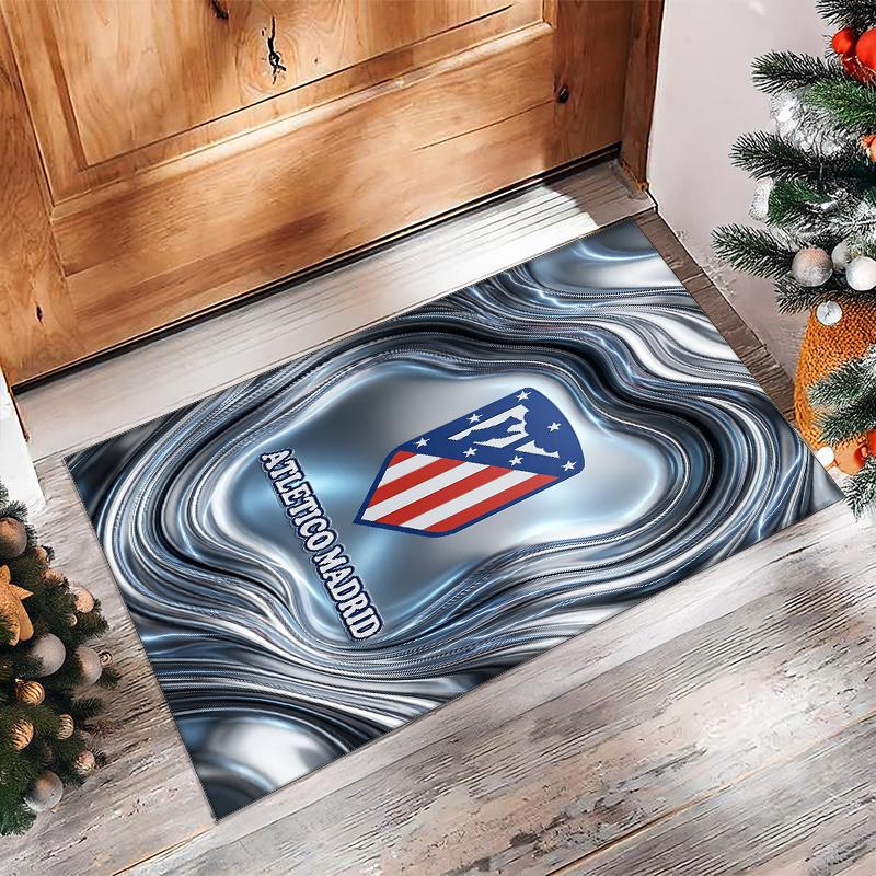 Atletico Madrid Printed Flannel Area Rug Non Slip Soft Polyester Floor Carpet Indoor Decor Mat for Bedroom Living Room Sofa Game Room Home Decoration