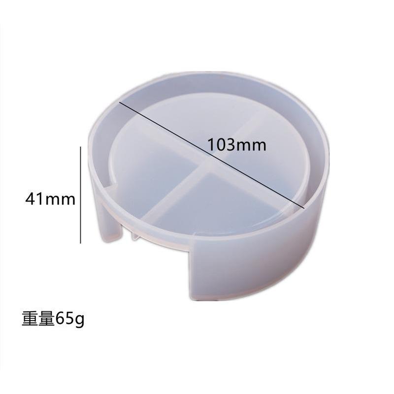 1 Stück DIY Kristall Epoxidharz Form Untersetzer Runde Untersetzer Box Aufbewahrungsbox Spiegel Silikonform für Harz ZH