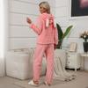 Pink Cute Bunny Ear Pajama Set Young Women - Soft Warm Loungewear Home Outdoor Wear