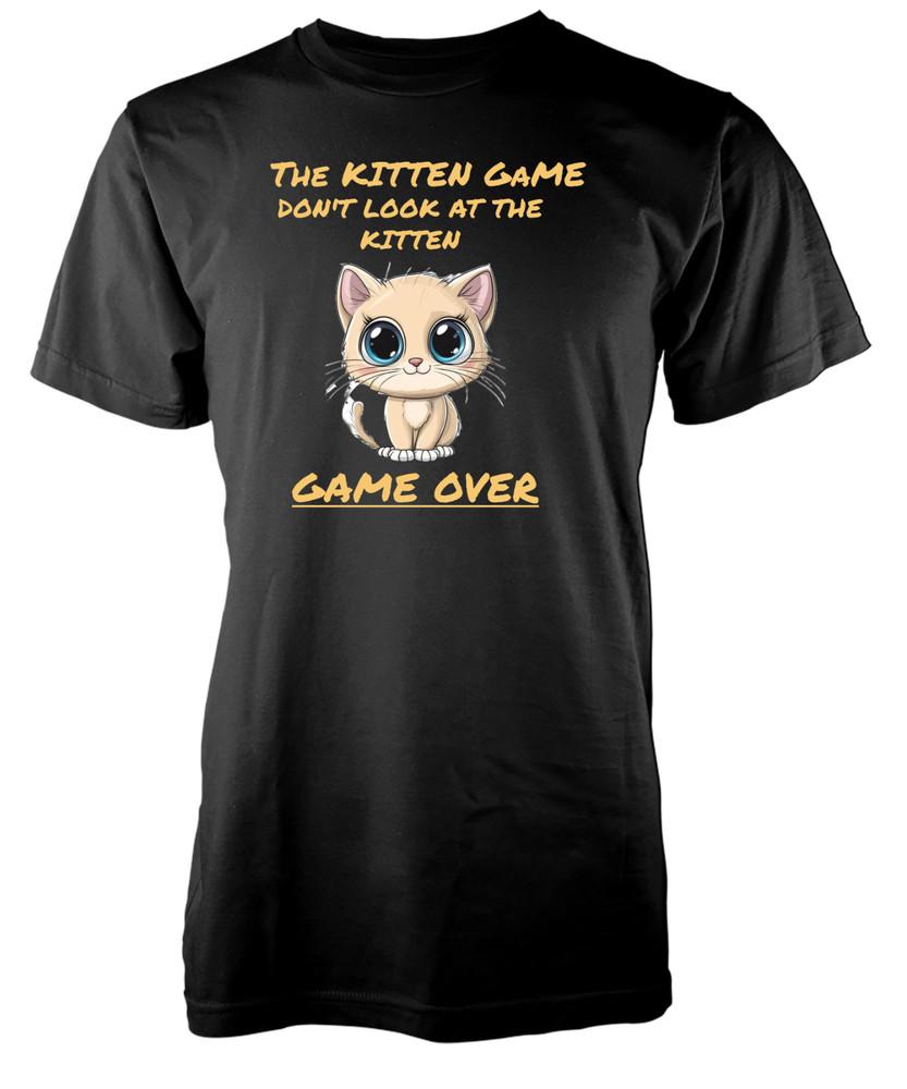 

Don t Look At The Kitten Game Over Funny Novelty Gaming Unique Adult T-shirt 3XL