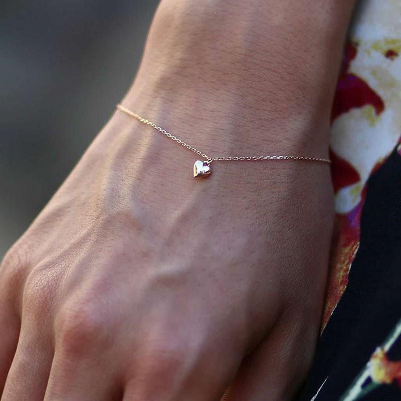 Simple Peach Heart Bracelet for Female Students – Perfect Gift for Girlfriend