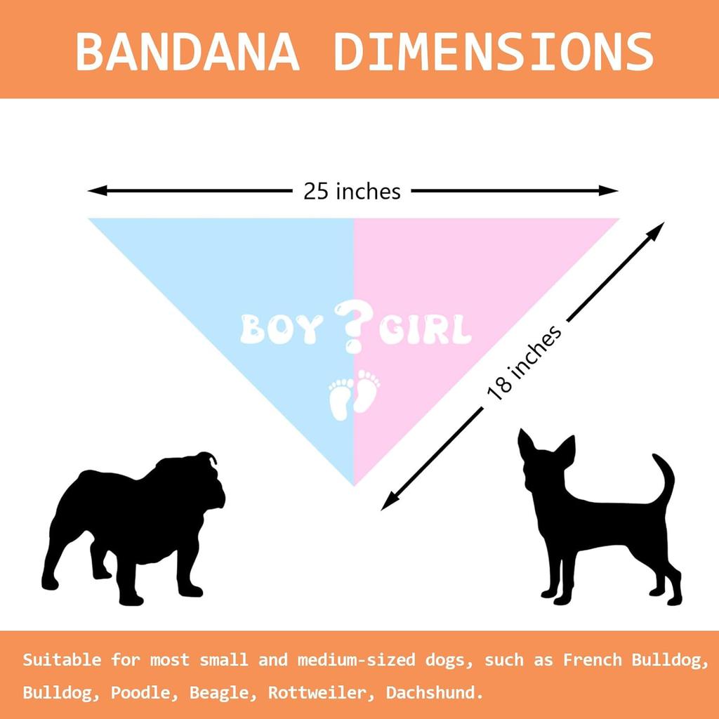 Boy or Girl Gender Reveal Ideas Gifts Dog Bandana Baby Announcement Photo Props Dog Scarf Accessories He or She Gender Reveal Party Decorations for