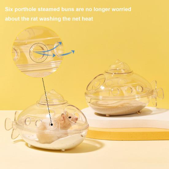 Hamster Badezimmer mit Löchern Klar Sichtbar Spritzwassergeschützt Meerschweinchen Ratte Chinchilla Sandbadbehälter Badewanne Toilette Kleintier Haustierzubehör