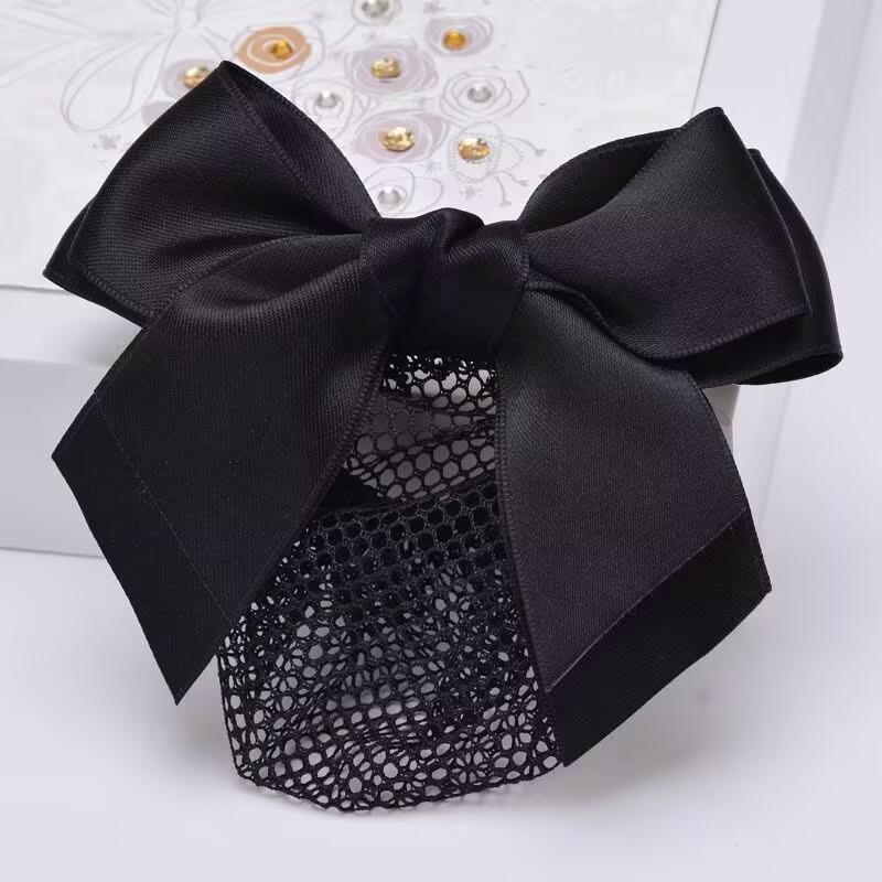 Korean Style Professional Hair Snood: Bow Hair Clip for Waitresses, Nurses, Hotel Staff, and Flight Attendants