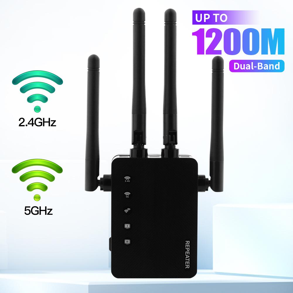 

1200M Wireless Signal Booster - Dual Band WiFi Repeater for Stronger WiFi Coverage