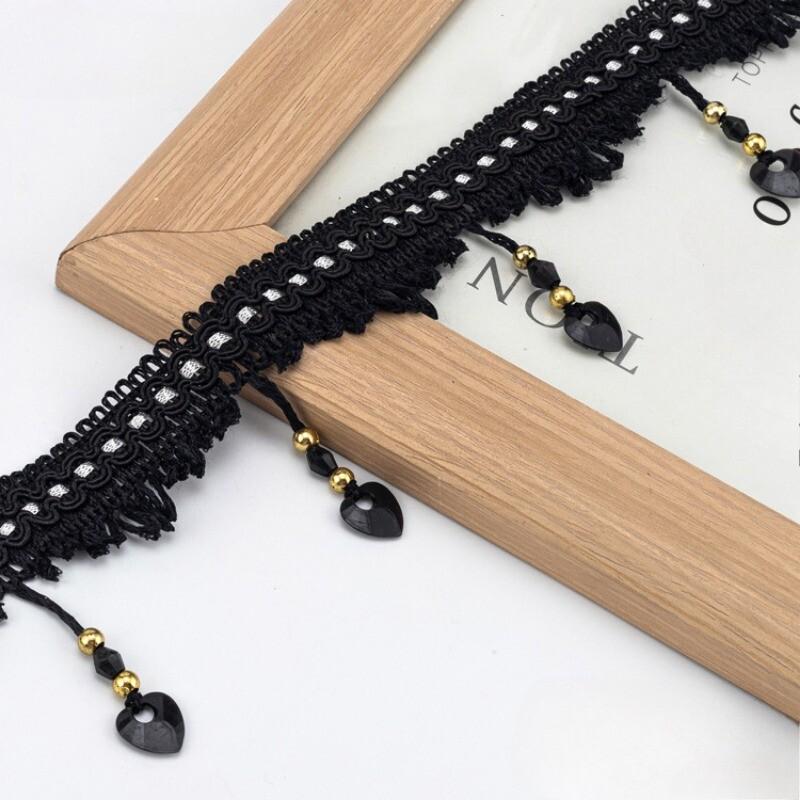 11m Crystal Beads Tassel Trim Curtain Accessories Lace Edge Pendant Decor