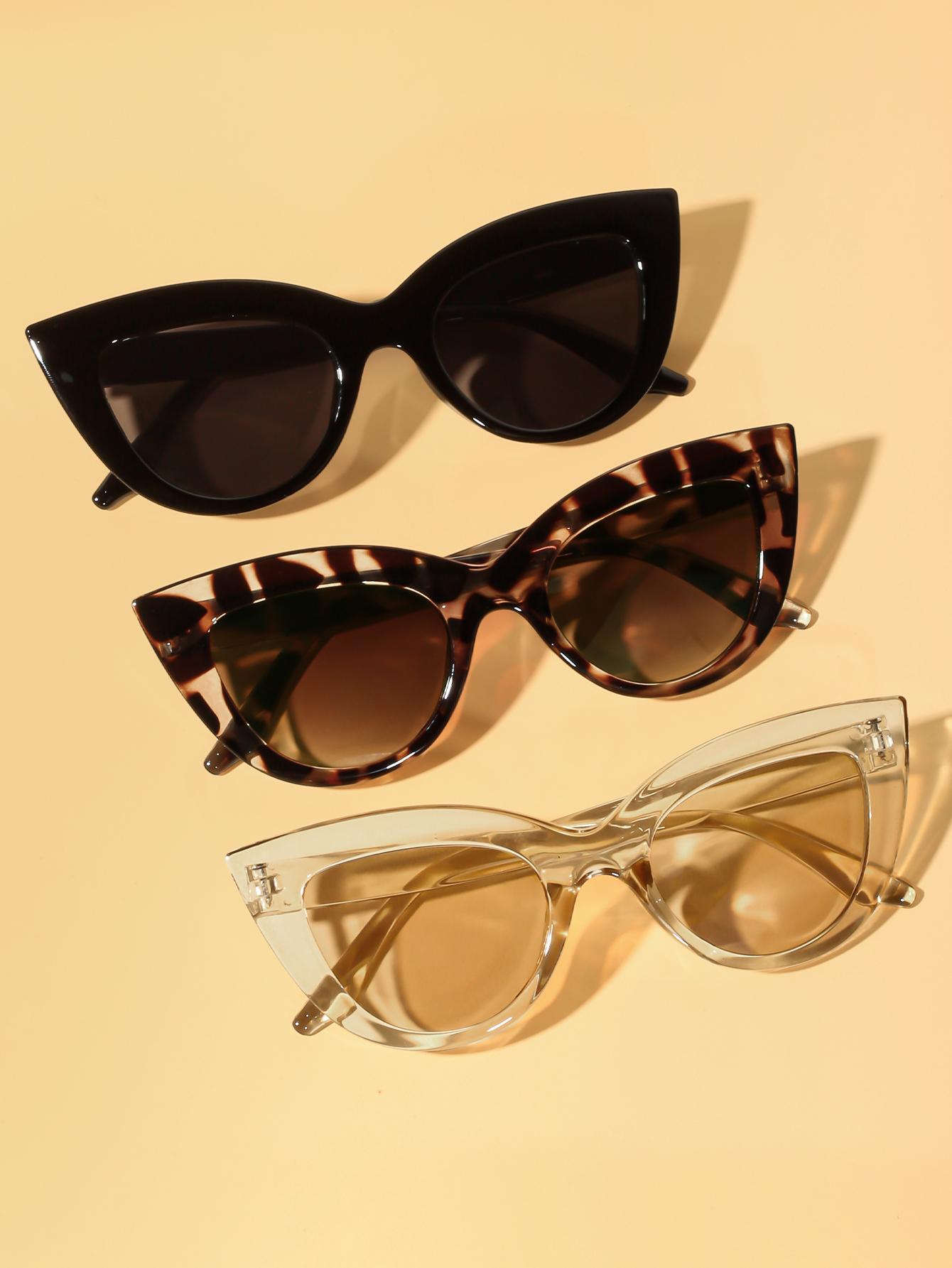 

3PCS Unisex Cat Eye Fashion Glasses for Daily Wear Street Photography And Driving European Style Optical Glasses