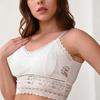 Spetsblommig Bralette Topp Dam Mode Sommar V-ringad Cropped Top BH Spagettistropp Camisole Väst Underkläder