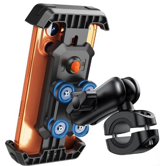 Motorcycle Phone Mount Holder Anti-Shock Phone Holder for Motorcycle Metal Handlebar Clamp Bicycle Bike Phone Holder Mount