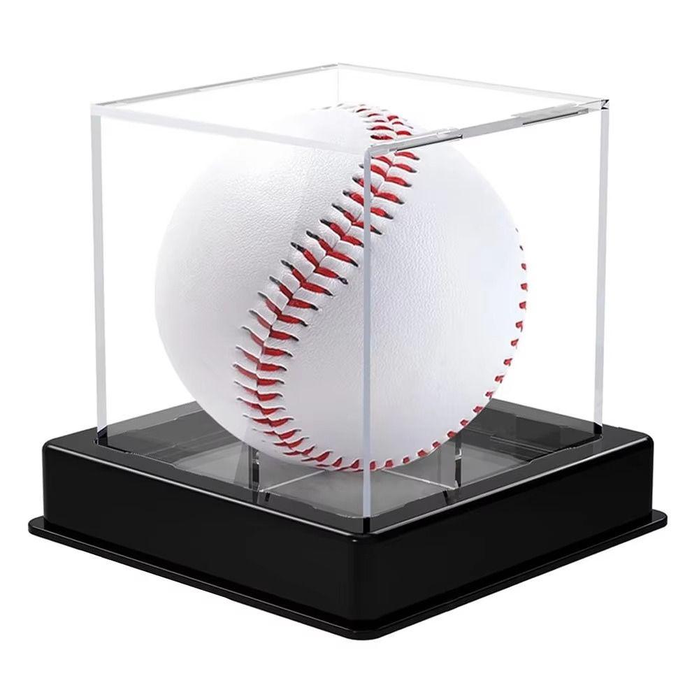 Acrylic Baseball Box UV Protection Dustproof Baseball Display Case Holder Box Transpatent Storage Box Baseball Team Sports