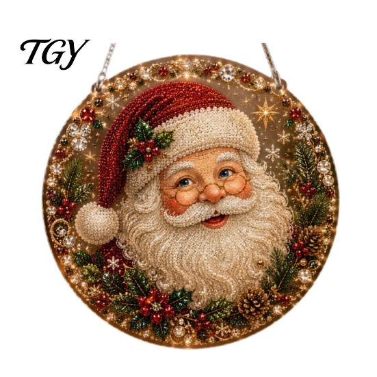 Acrylic Christmas Ornaments Faux Pearl Art Hanging Ornament Kit, Glowing Holiday Decor Festival Set for Tree Window, DIY Festive Pendant Home