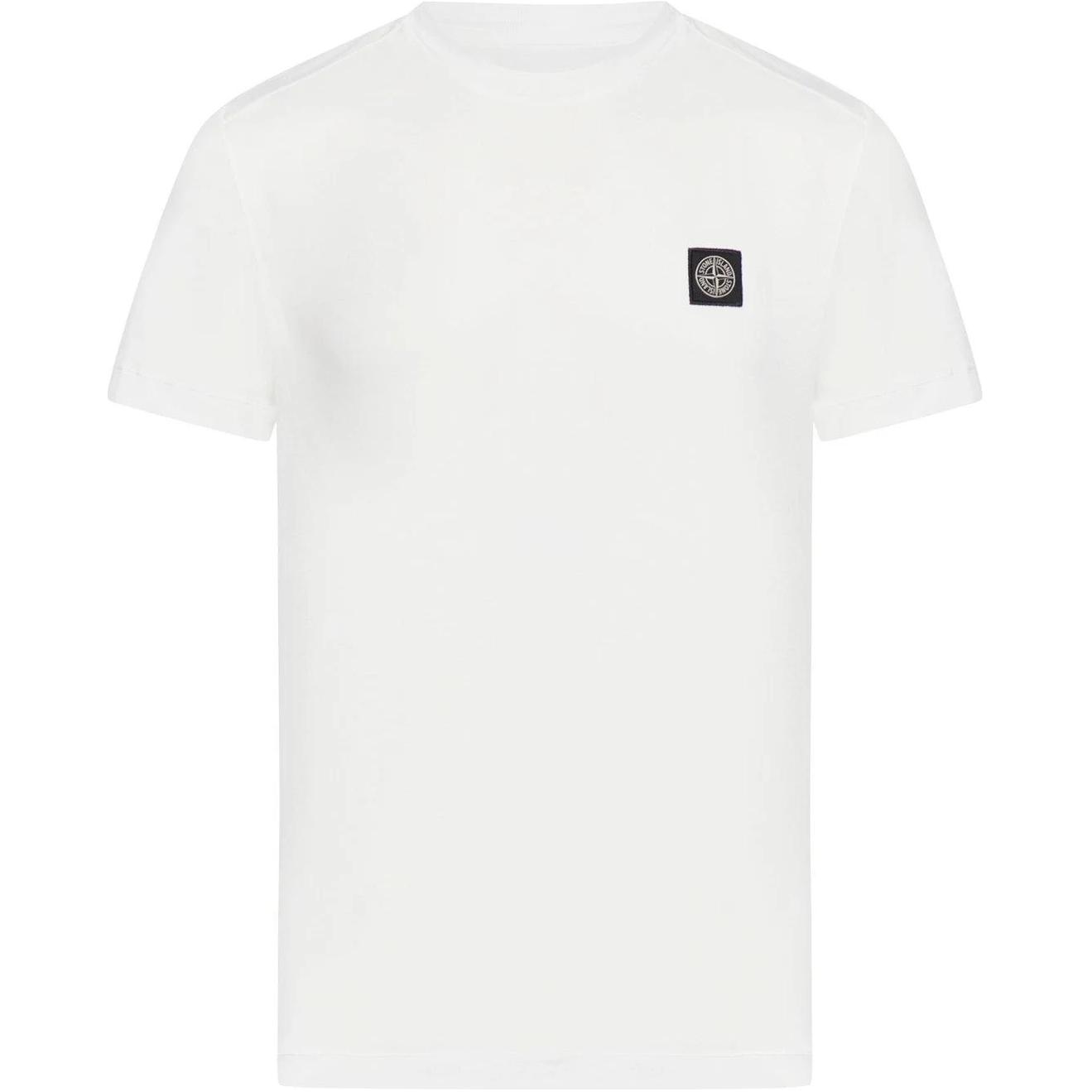STONE ISLAND Футболка с логотипом, с коротким рукавом, мужская, топы, белая K1S152100039S0013-V0001 XXL