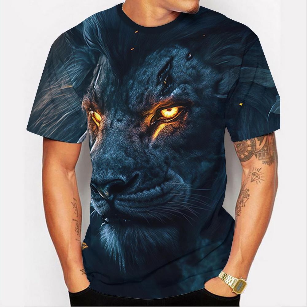 Lion Graphic 3D Printed  Men's T-Shirt Animal T-Shirt Man Summer Casual Short Sleeve Tops Fashion Crew Neck  Harajuku Tshirt