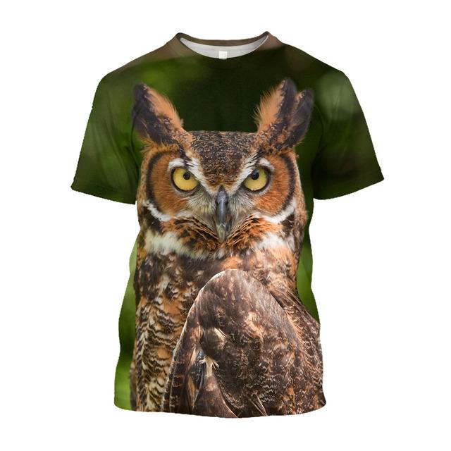 

Jumeast 3D футболки с милым принтом совы, футболка с рисунком животных для мужчин, модные дышащие топы в стиле Харадзюку, кавайная одежда, футболка M