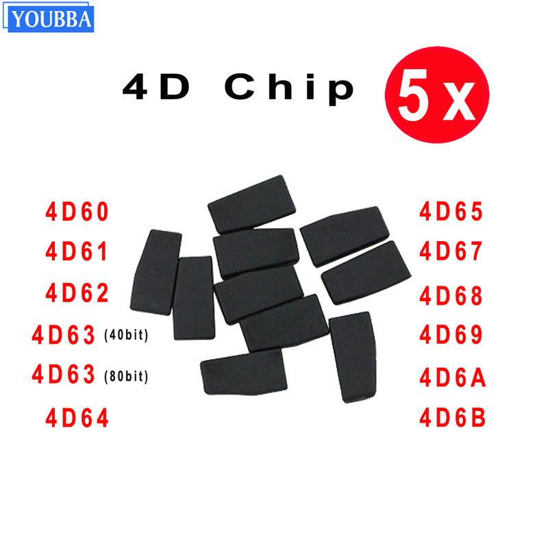 YOUBBA 5PCS Car Remote Key Transponder Chip 4D60 4D61 4D62 4D63 40Bit 4D63 80Bit 4D65 4D66 4D67 4D68 Blank Chip Car Accessories 4D65